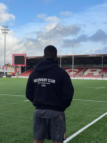 Albert Tuisue looking out on Kingsholm Stadium