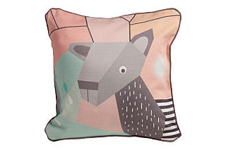 Menagerie Cubist Print Toddler Pillow, Deer