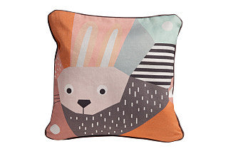 Menagerie Cubist Print Toddler Pillow, Rabbit