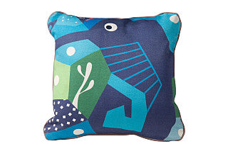 Oceanography Cubist Print Toddler Pillow, Seahorse