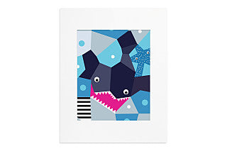 Oceanography Cubist Print Toddler Pillow, Shark