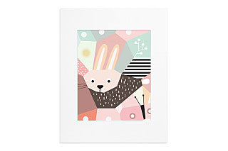 Menagerie Cubist Art Print - Rabbit 11x14