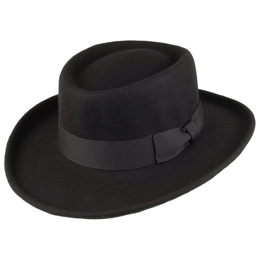 Crossfire Wool Felt Gambler Hat - Black – Jaxon & James