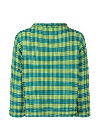 GINGHAM CHECK PLEATS CARDIGAN | The official ISSEY MIYAKE ONLINE