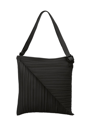 Pleats Please Issey Miyake Taupe Square Pleats Vertical Bag Pleats