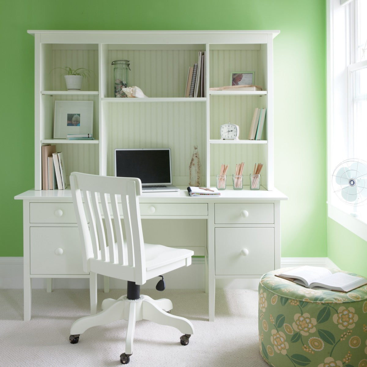 library desk with hutch