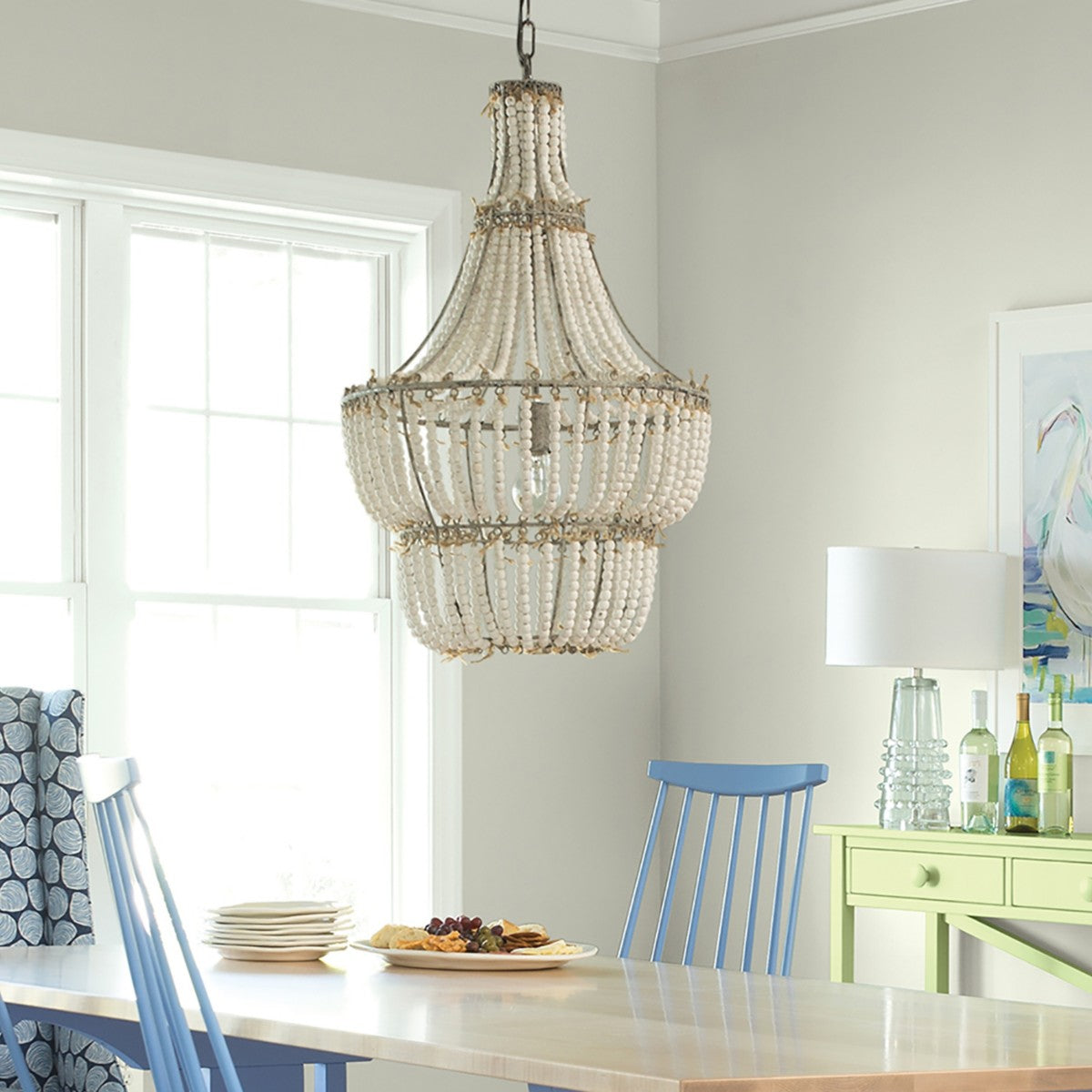 dining room beaded chandelier