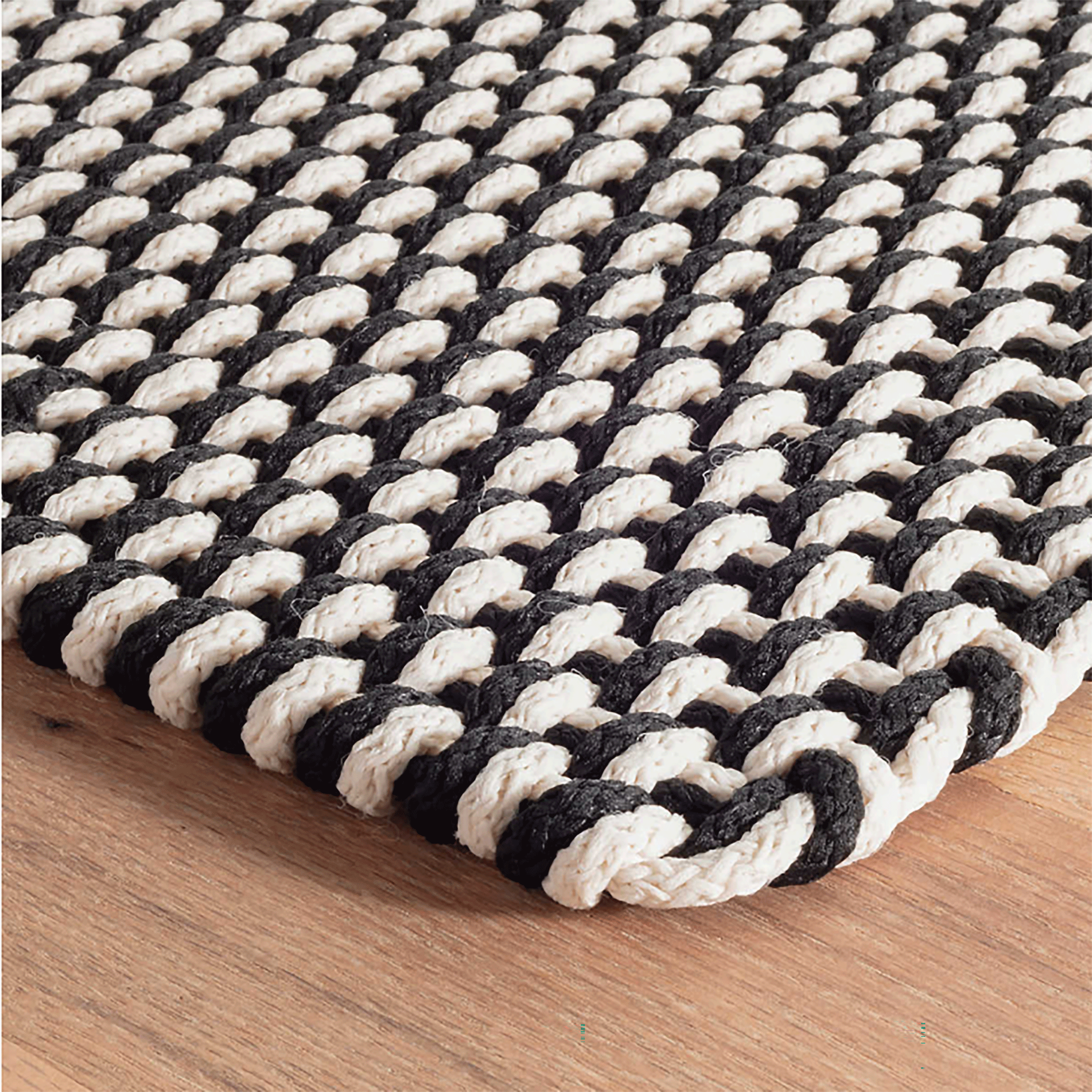 Herringbone Black/Ivory Indoor/outdoor Rug - RugsTK