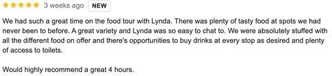 Leeds Food Tours Review of Lynda