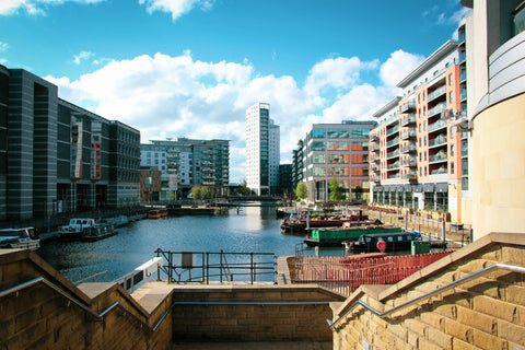 Leeds Dock on a sunny day, one of the many things to do in Leeds city centre