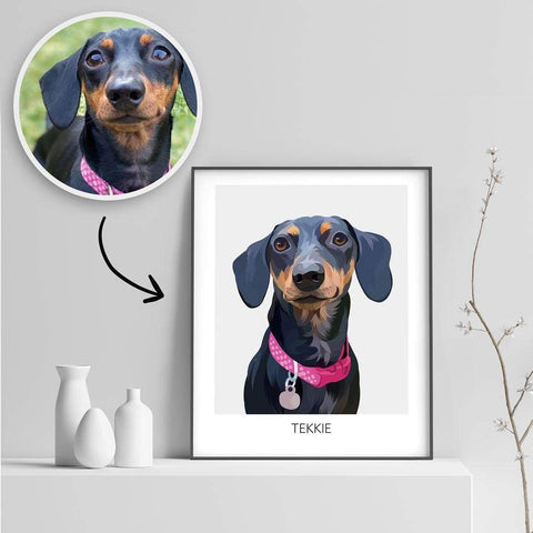 Kaal Foto hartstochtelijk Schilderij hond [ Uniek & Hoge kwaliteit ] – My Pet Frame NL