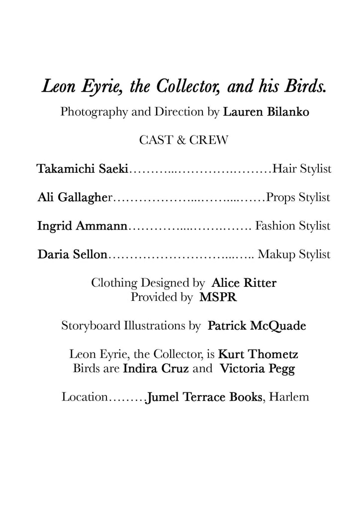 Cast and Crew of Leon Eyrie by Lauren Bilanko