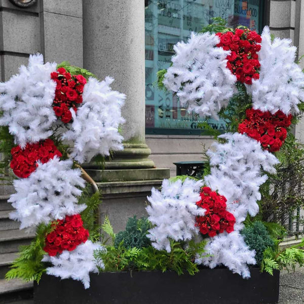 Candy canes made with flowers