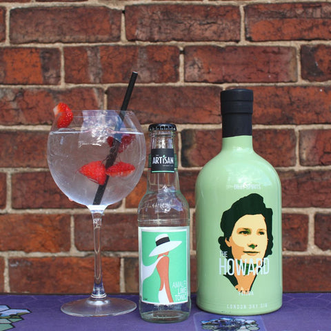 The Howard gin against a brick wall