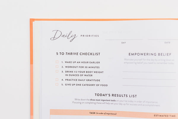 Priority Planner Austin Collection Checklist - StartToday.com