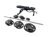 Olympic Plate Set w/7ft Olympic Bar  300lbs and Bench With Flat/Incline/Decline Bench