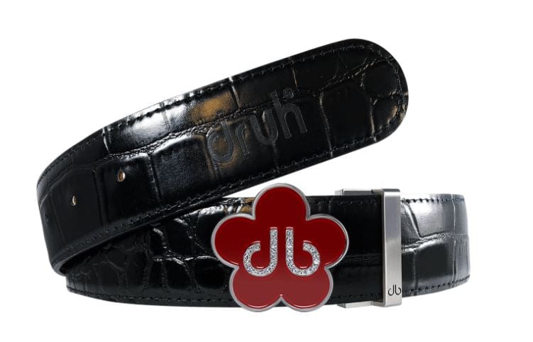 Leather Belt Flower Buckle – Druh Belts USA