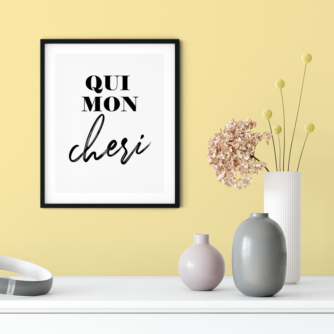 dybt voksen blotte Oui Mon Cheri UNFRAMED Print Cute Typography Wall Art – Designs ByLITA