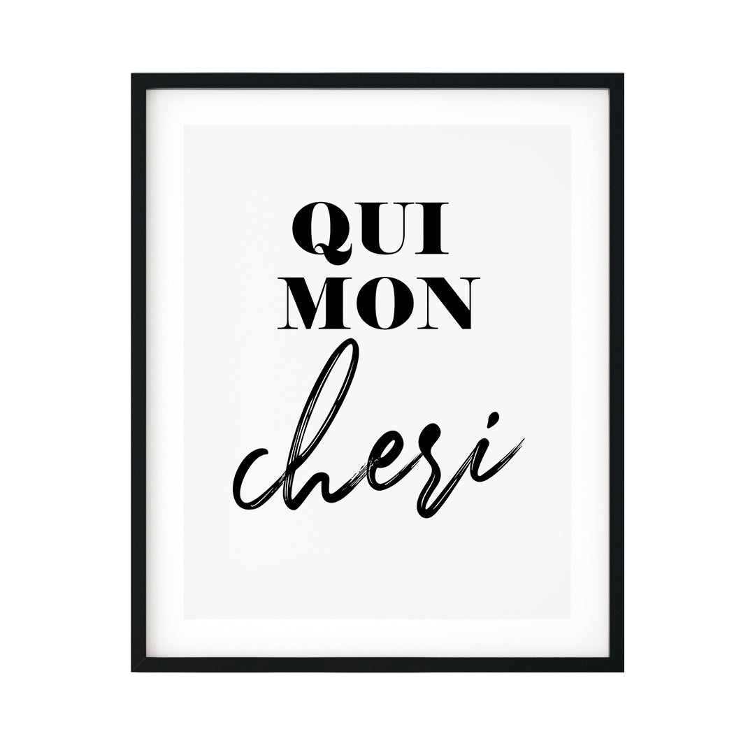 dybt voksen blotte Oui Mon Cheri UNFRAMED Print Cute Typography Wall Art – Designs ByLITA