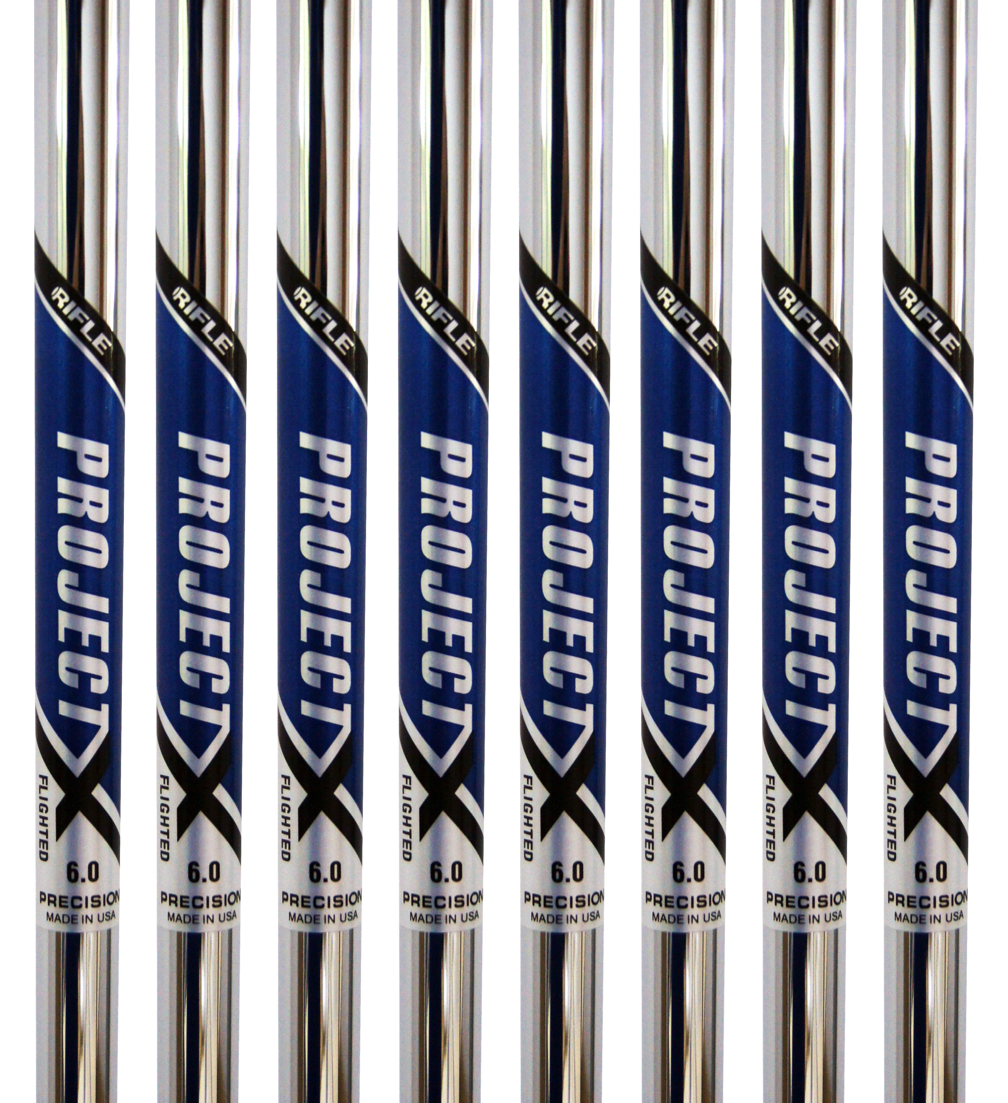 Rifle Project X Flighted Steel Iron Golf Club Shafts – Set of 8 Shafts (3-  PW)