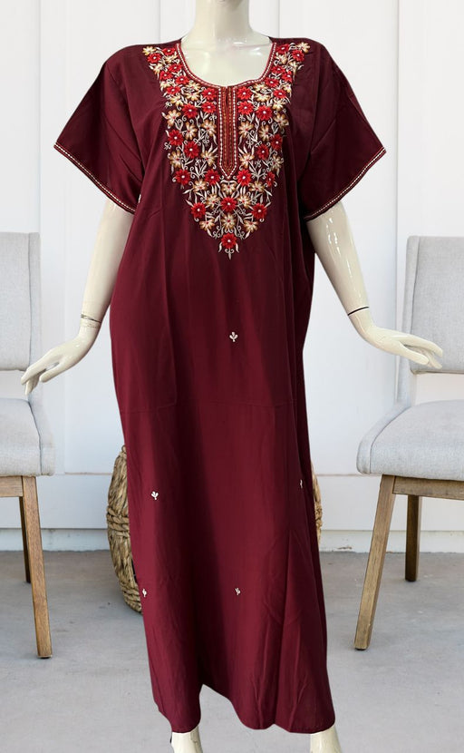Premium Indian Nighty for Women | 100% Cotton, Embroidery Design, Short  Sleeve, Feeding & Maternity Friendly | Comfortable Summer Nightwear |  Lady's