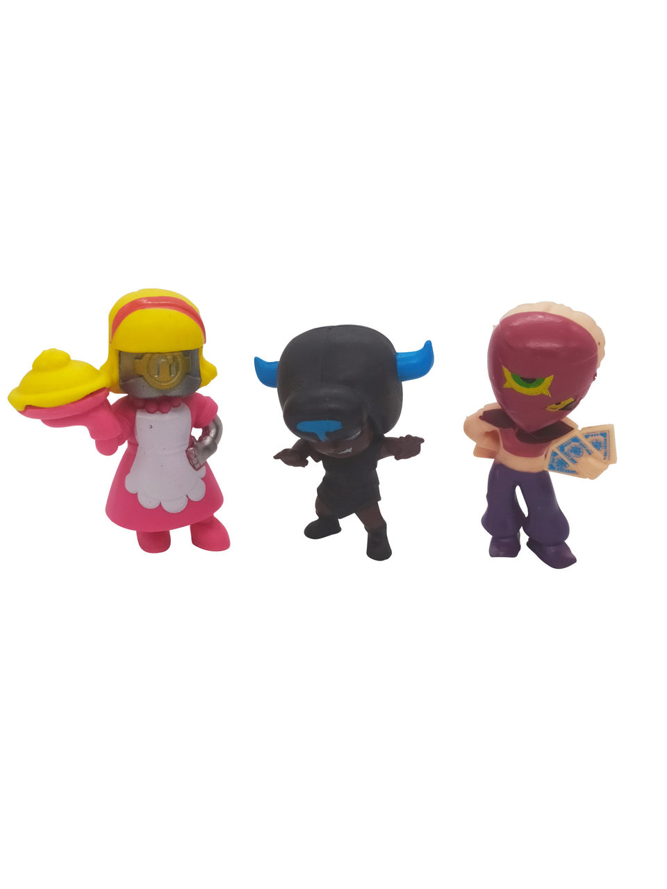 Lot Of 3 Figures From Brawl Stars Including Barley Tara Nita Johnny Toosh - brawl star figurines