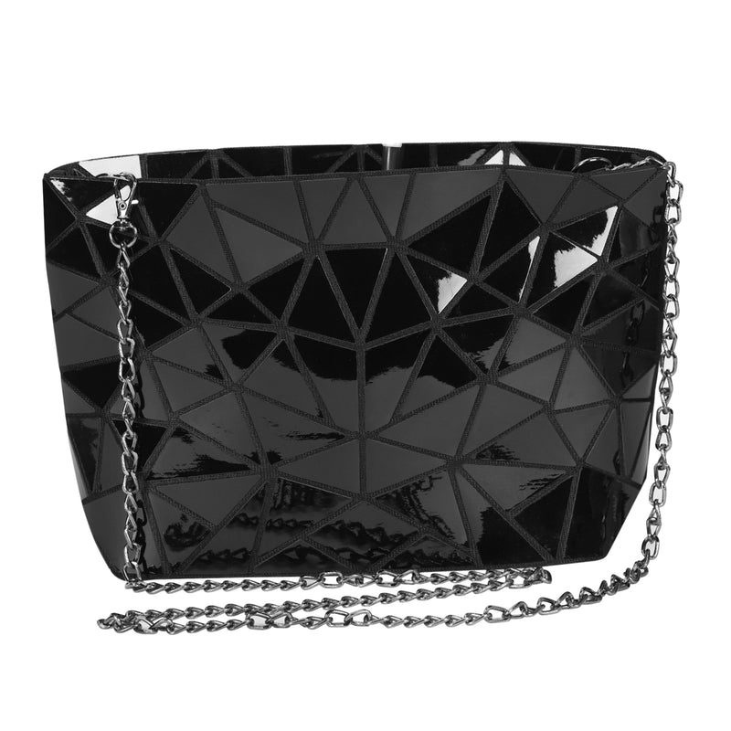 black geometric bag