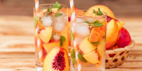 peach lemonade in a glass