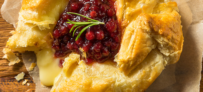 Cranberry and baked brie cheese puff pastry