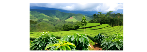 field of Colombian coffee plants