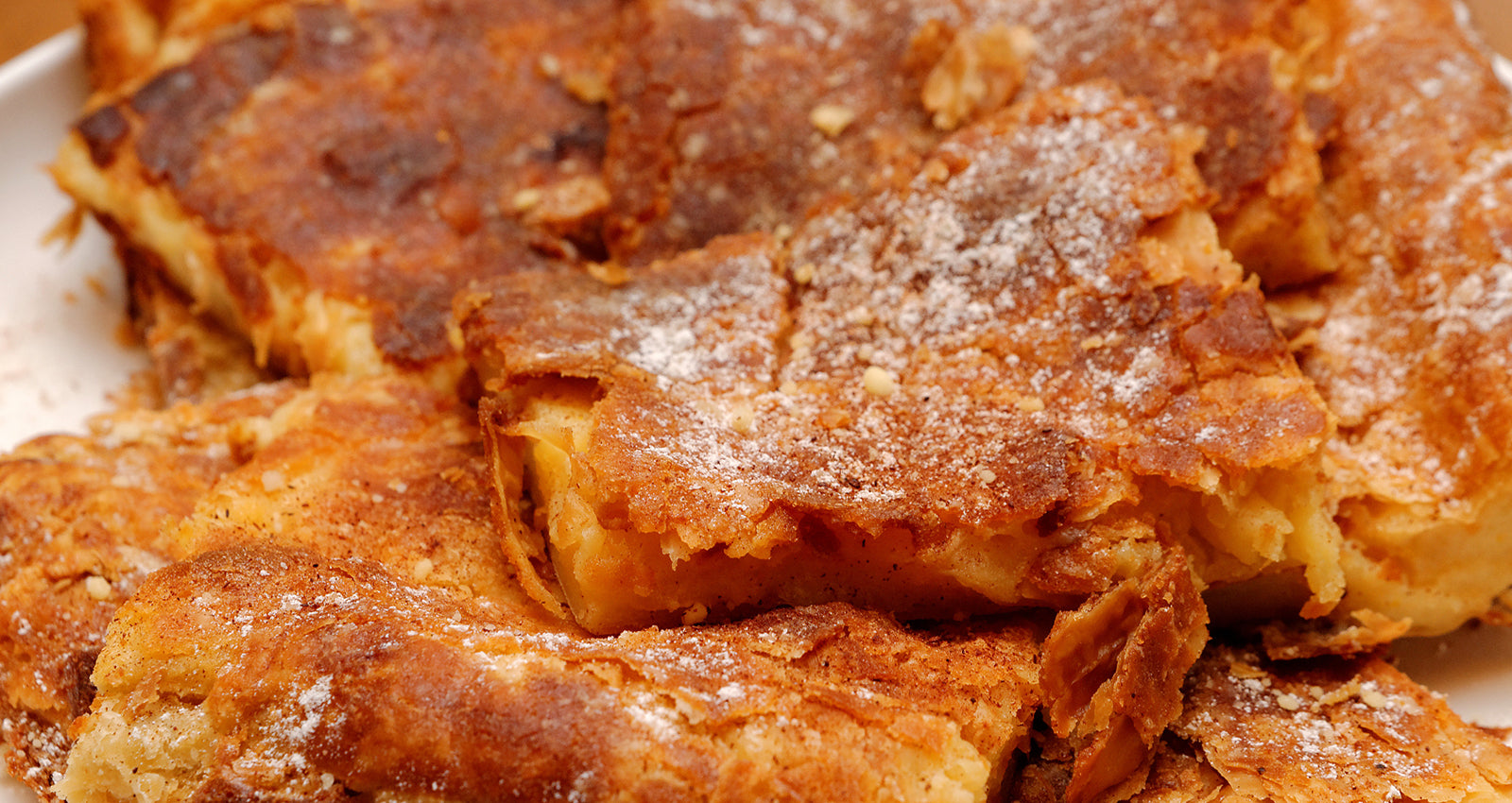 Mediterranean street food Greek bougatsa