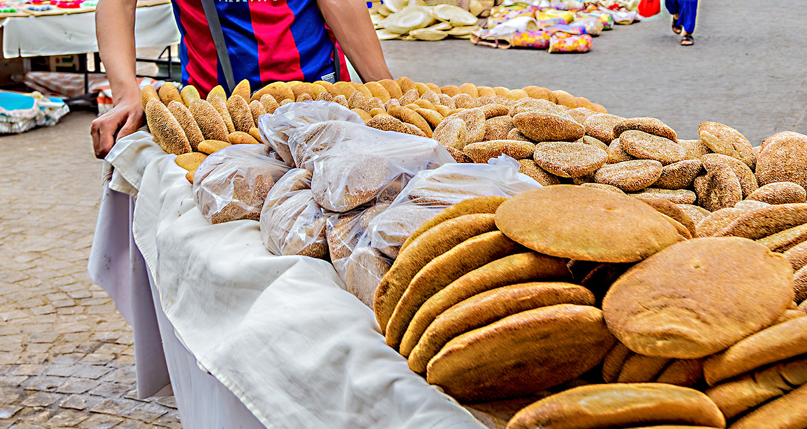 Moroccan street food khobz bread