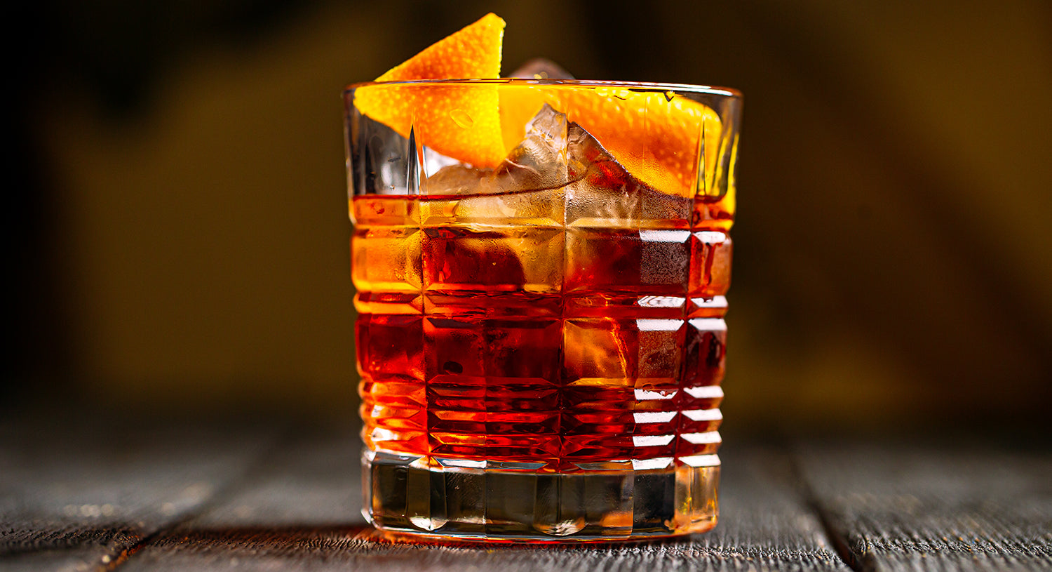 Negroni Cocktail with Orange Peel