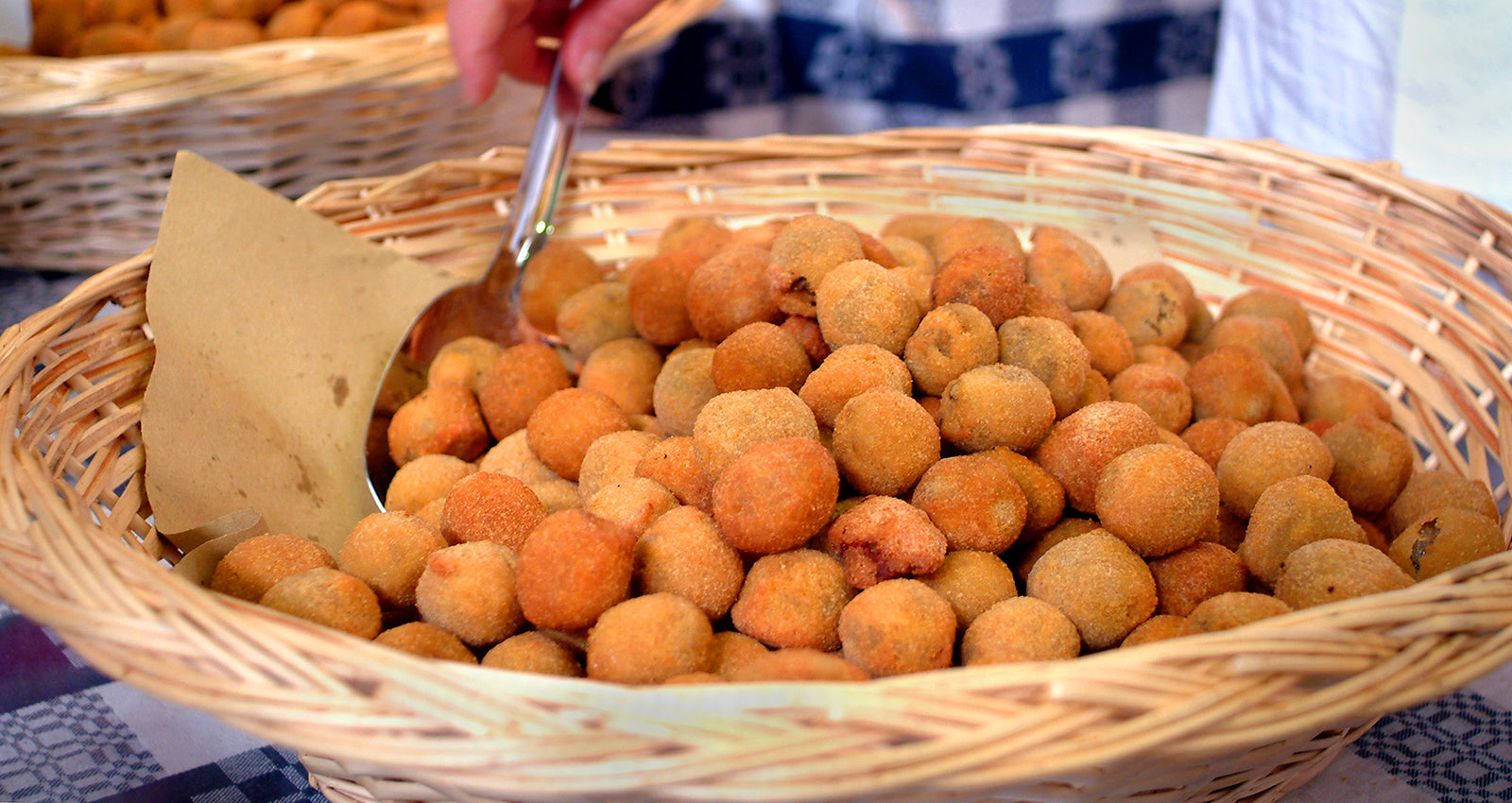 Italian street food fried stuffed olives