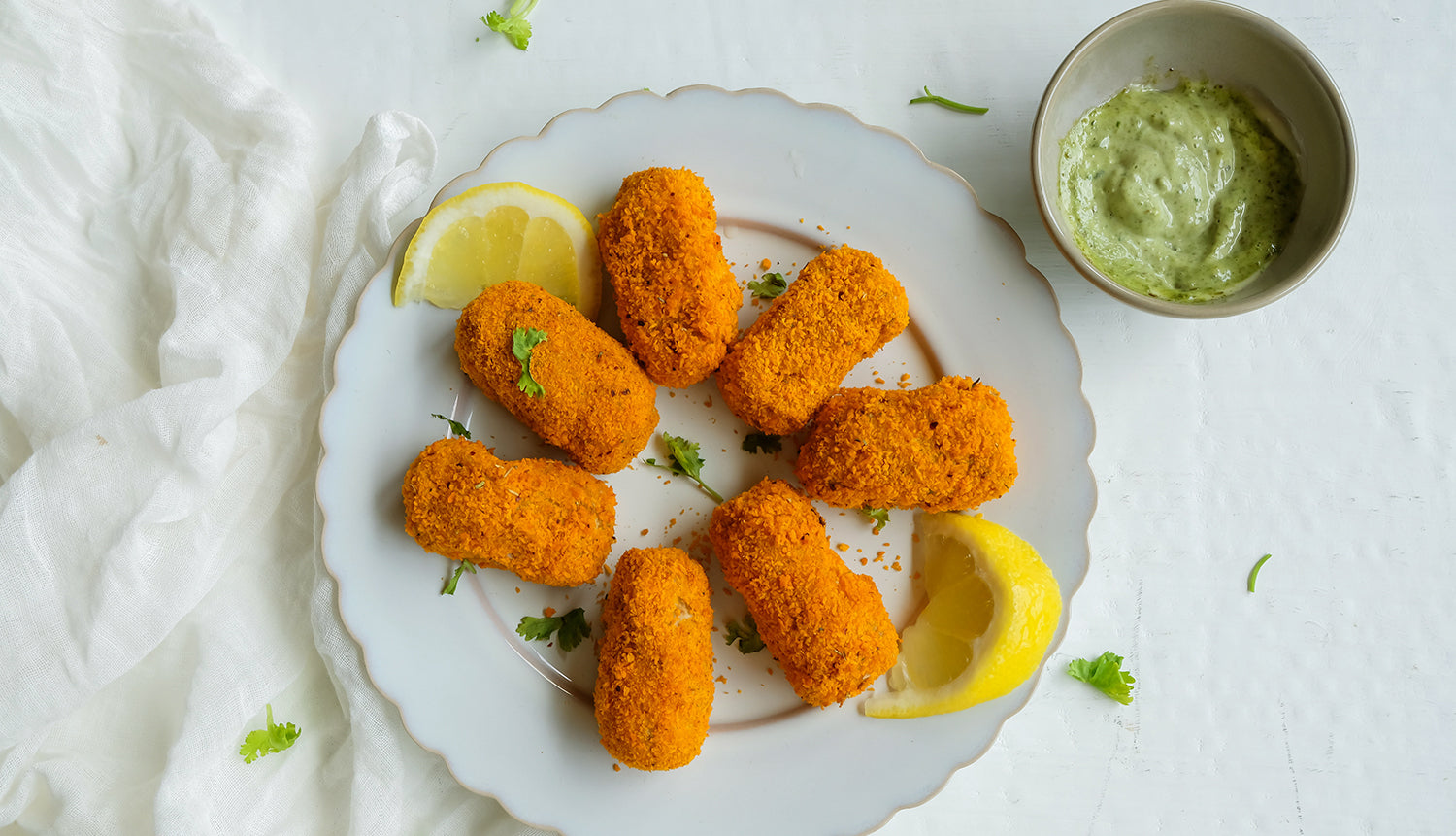 Tuna and White Bean Croquettes with Pesto Dip