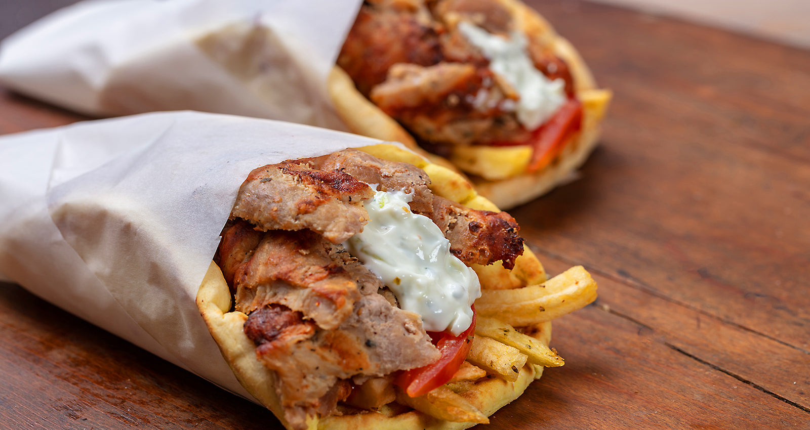 Mediterranean street food greek souvlaki