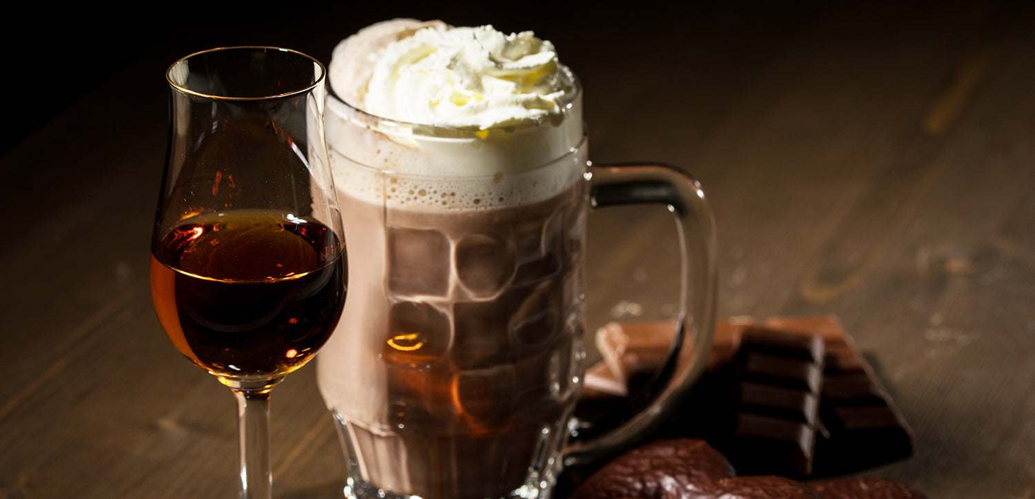 chocolate cocktail with whipped cream