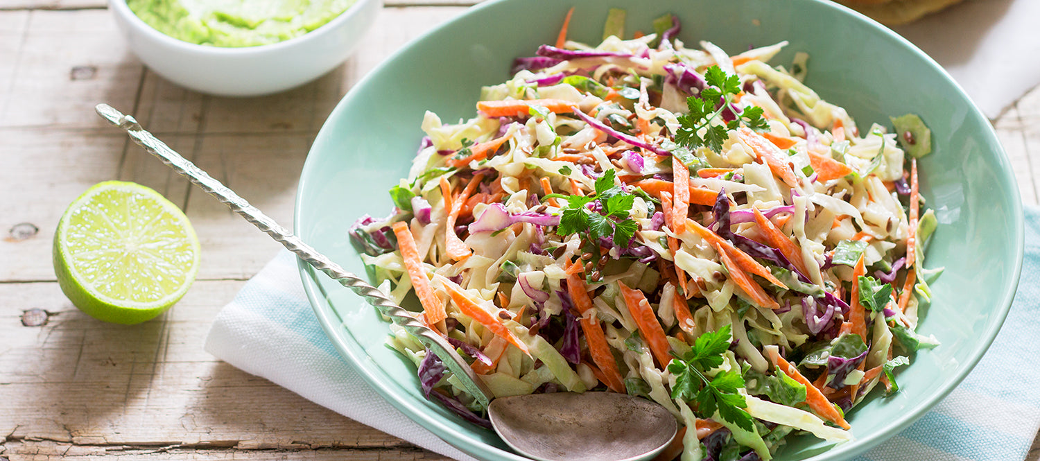 bowl of fresh coleslaw