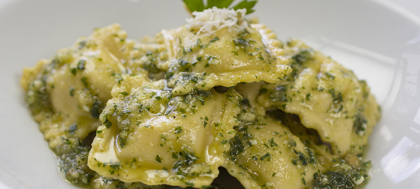 Broccoli Rabe Ravioli with Friarielli Cream Sauce