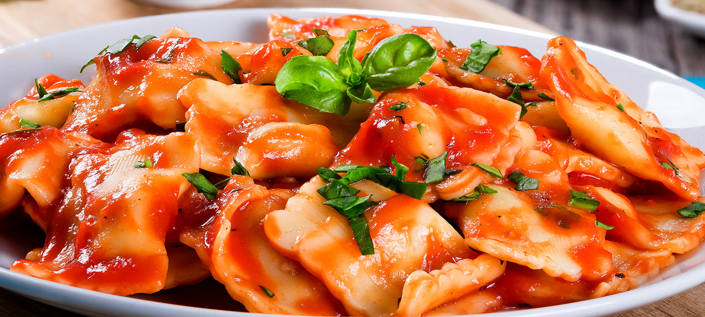 Grilled Zucchini Ravioli with Tomato Basil Sauce
