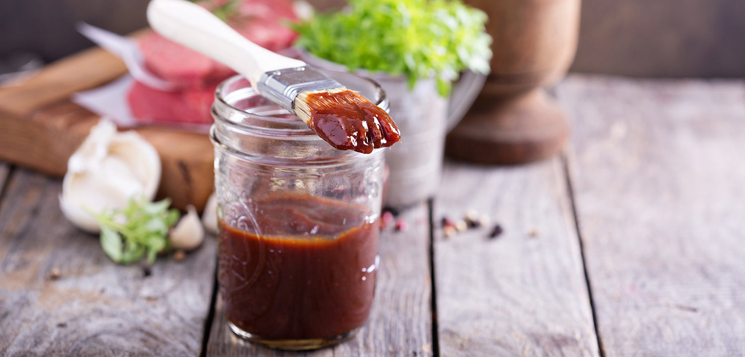 bbq sauce in a mason jar