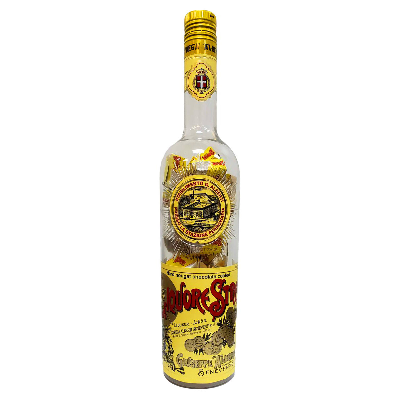 Strega Torroncini with Strega Liquore in Glass Bottle