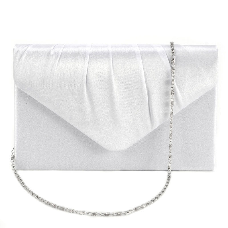 white bridal clutch bag