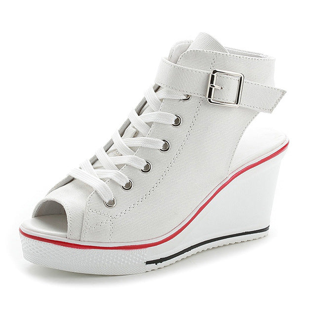 open toe wedge tennis shoes