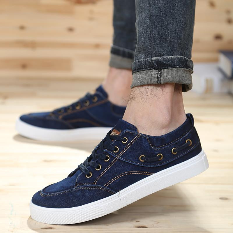 jeans with canvas shoes
