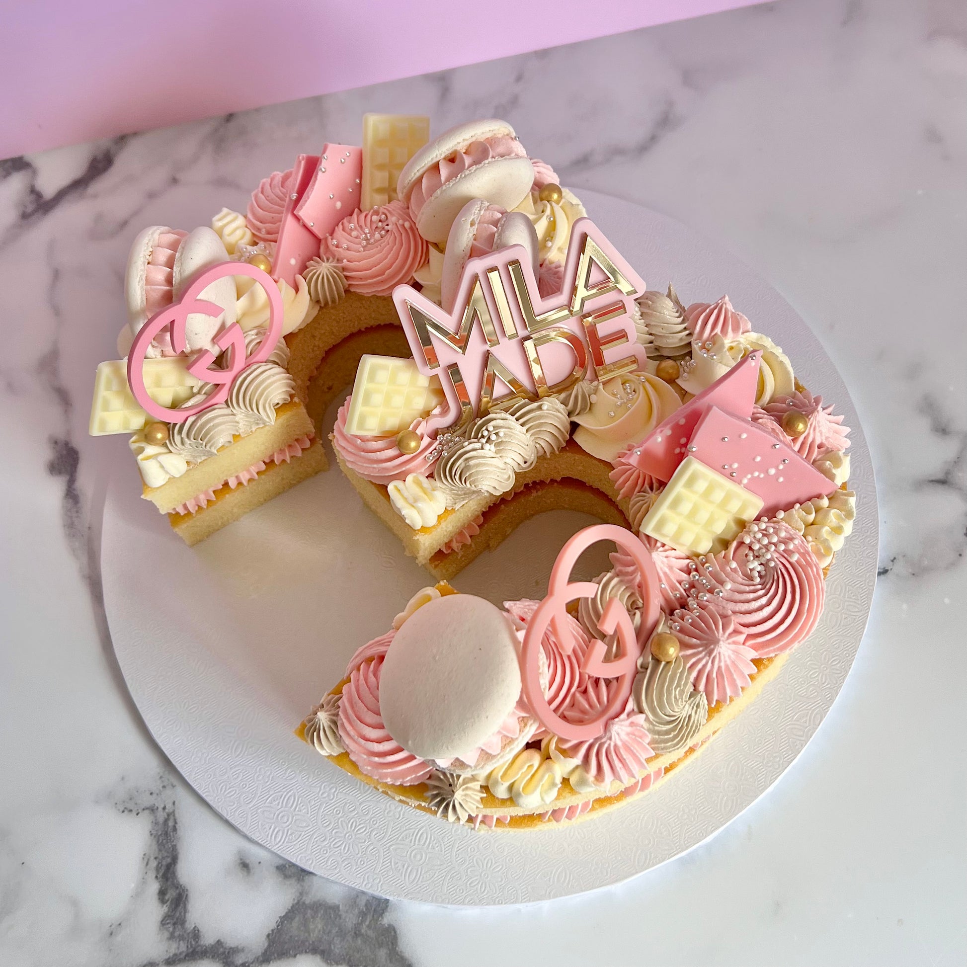 Gucci Pink Digit / Letter Cake – craftedbysmooch