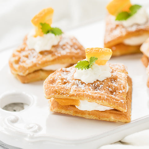 waffles with an orange almond filling