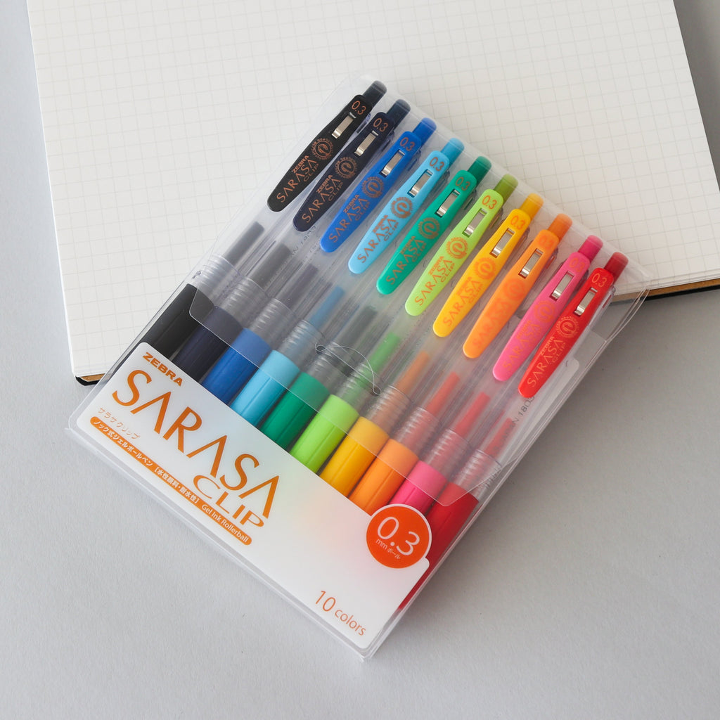 Zebra Sarasa Clip Gel Pen - 0.7 mm - 10 Color Set