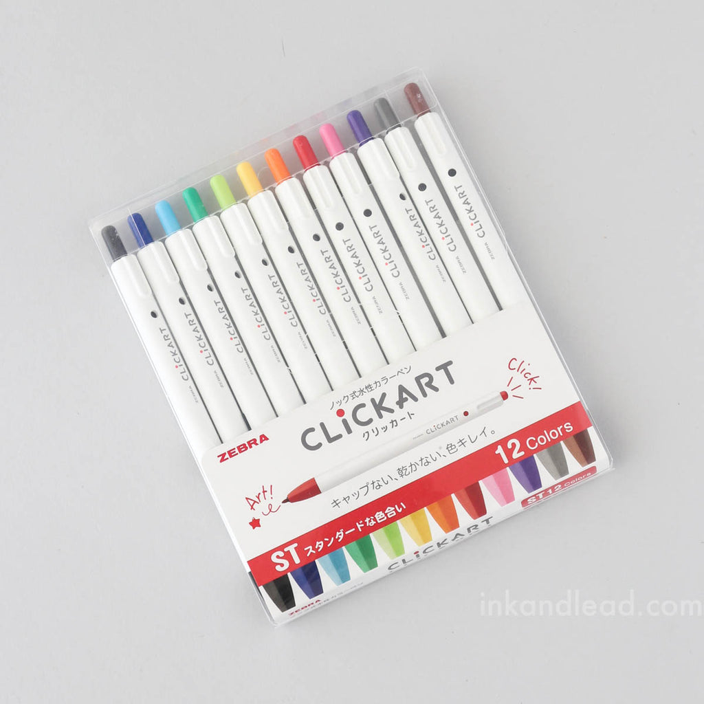 Zebra ClickArt Retractable Marker, Set of 12 – ARCH Art Supplies