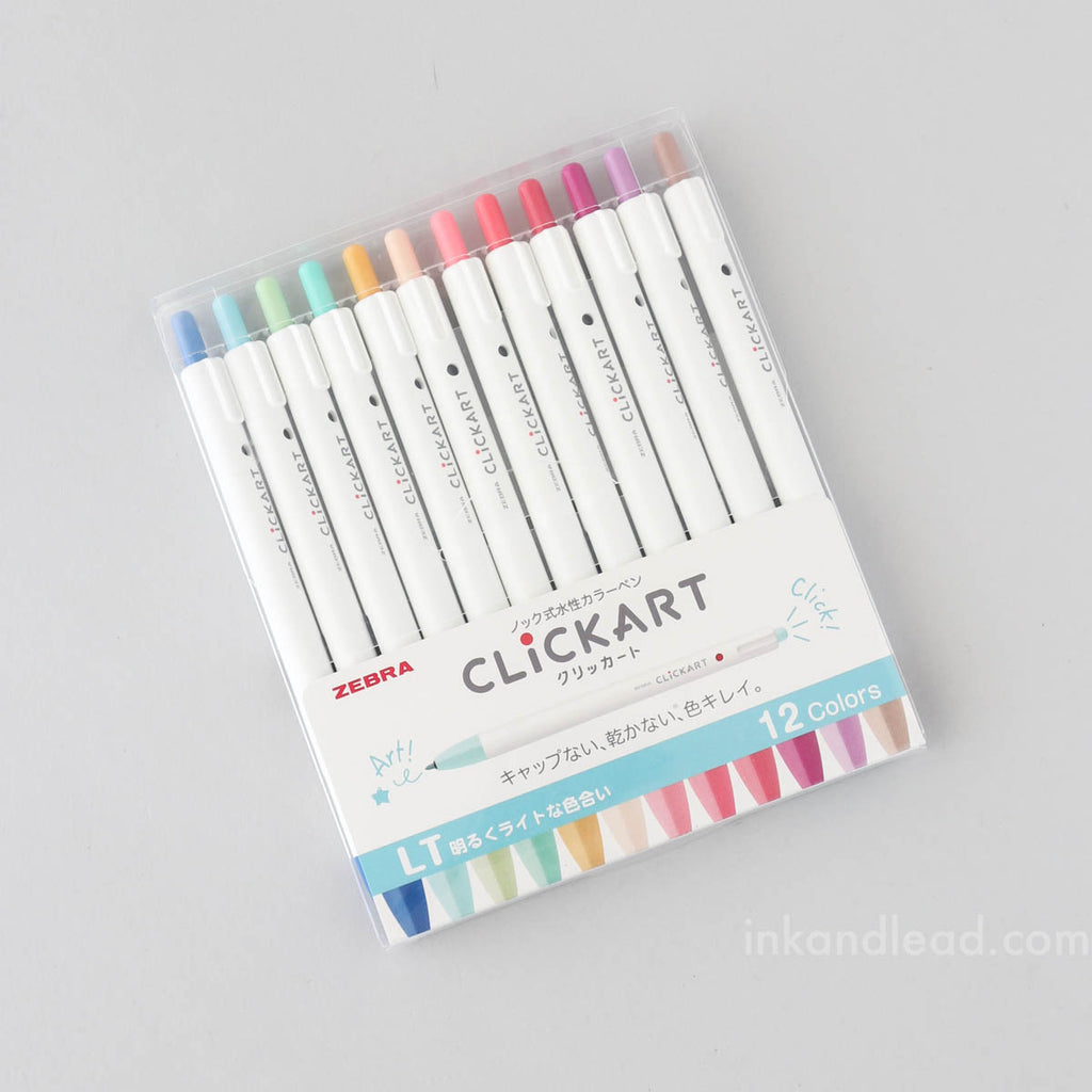 Zebra Clickart Water-Based Pen 12 Color Set (Light)